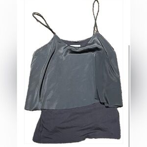 NEW H and M Gray Silk Tank Flowy Top